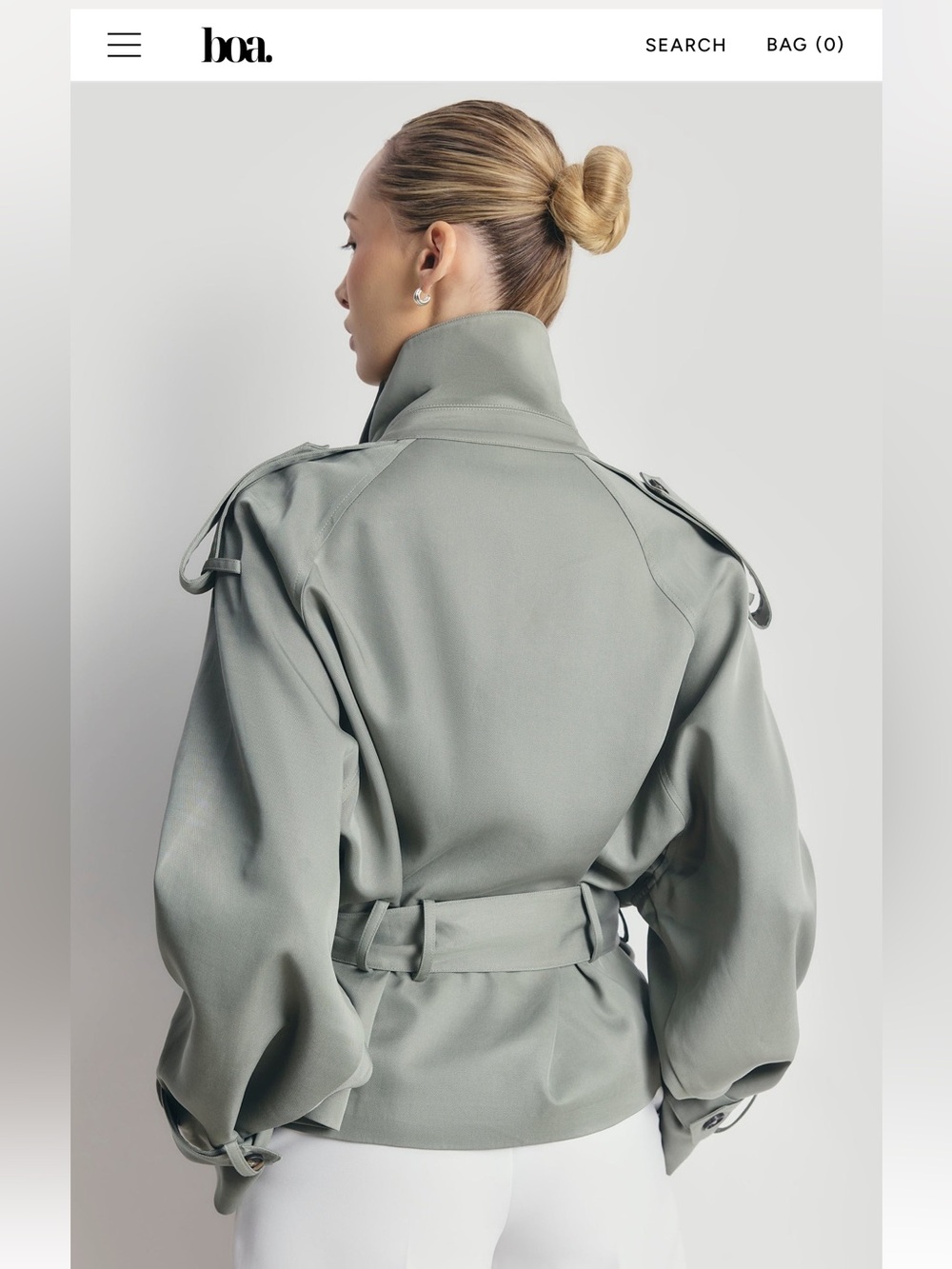 NEW! With tags
Boa sage cropped trench jacket - Picture 3 of 8